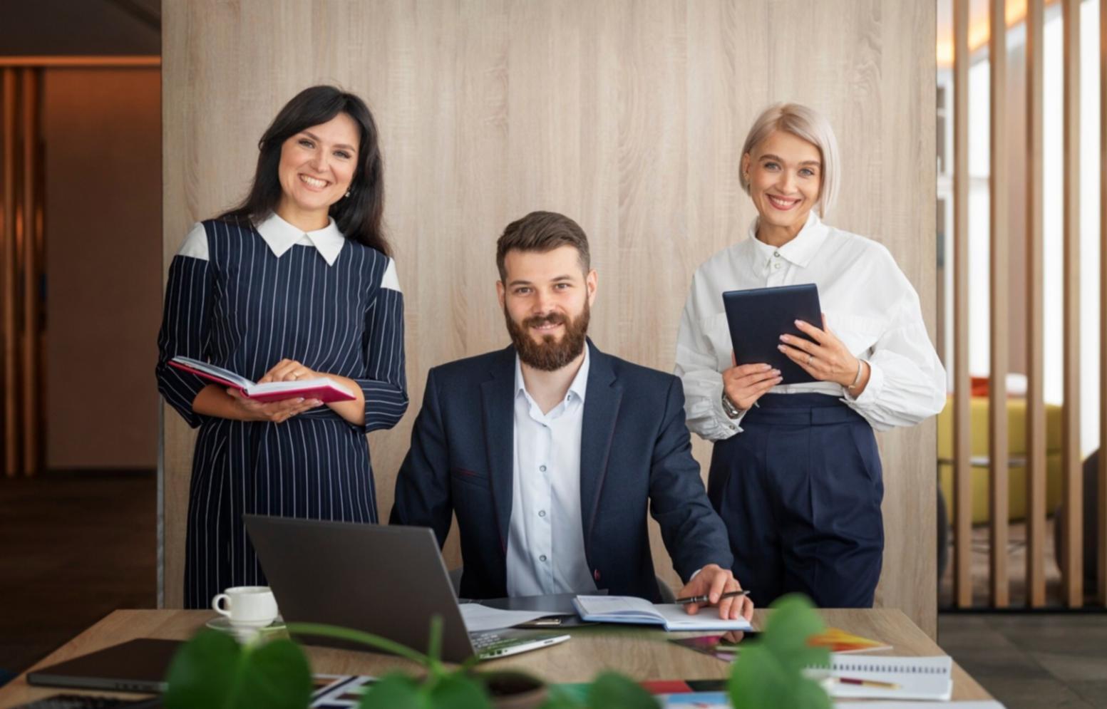 Business professional reviewing financial documents and reports
